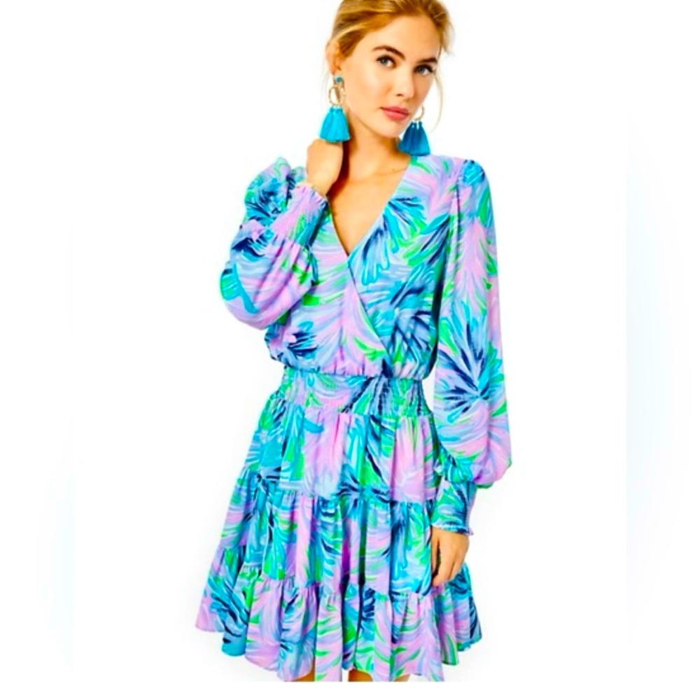 Lilly Pulitzer Heline Stretch Dress in Gecko Green Beach Bash